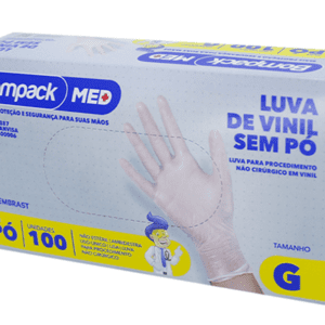 LUVA VINIL G BOMPACK C/100UN
