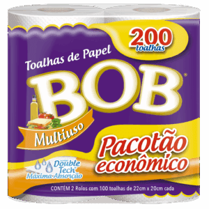 TOALHA DE PAPEL BOB 200 FOLHAS C/12 UN